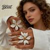 Long-lasting Ring Finger Exaggerated Enamel Big Flower Design Stunning Alloy