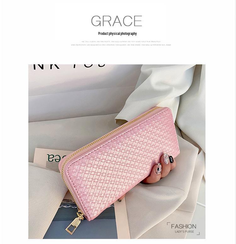 2025 Korean Style Women's Medium-Long PU Embossed Wallet with Multi-Card Slots and Coin Purse