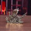 1Pcs Phoenix Blessing Display Figurine Pure Brass Desktop Ornaments Small Decorative Item Tea Ceremony Good Luck Craft Gift