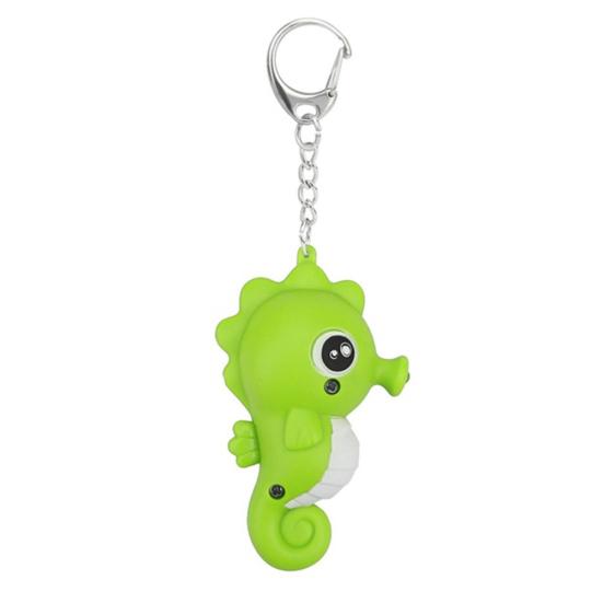 

Cute Cartoon Seahorse Keychain with LED Light Key Ring Holder Bag Car Ornament зелёный