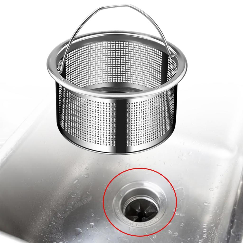 Küchenspülbecken-Sieb Abfluss mit Griff, Universeller Essensreste-Auffänger Edelstahl 304 Steel height 4cm