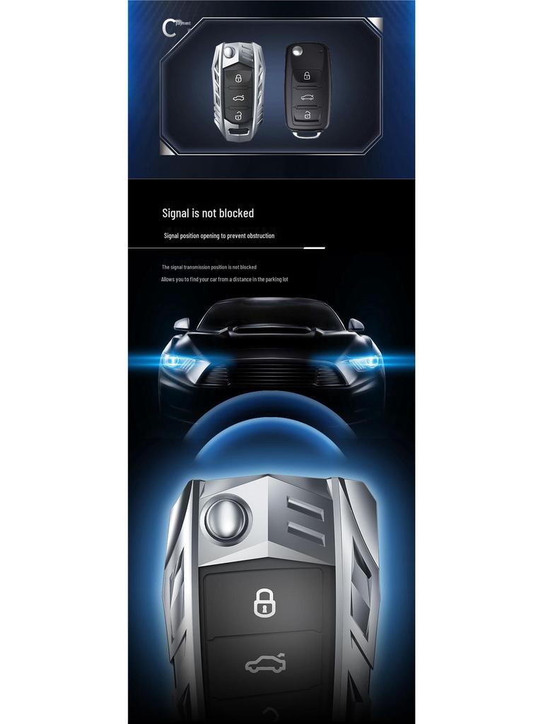 Volkswagen Sagitar, Passat, Jetta, Tiguan Metal Alloy Car Key Protective Case