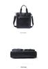 Men's Genuine Leather Vertical Business Briefcase - Top Layer Cowhide Computer Tote Bag