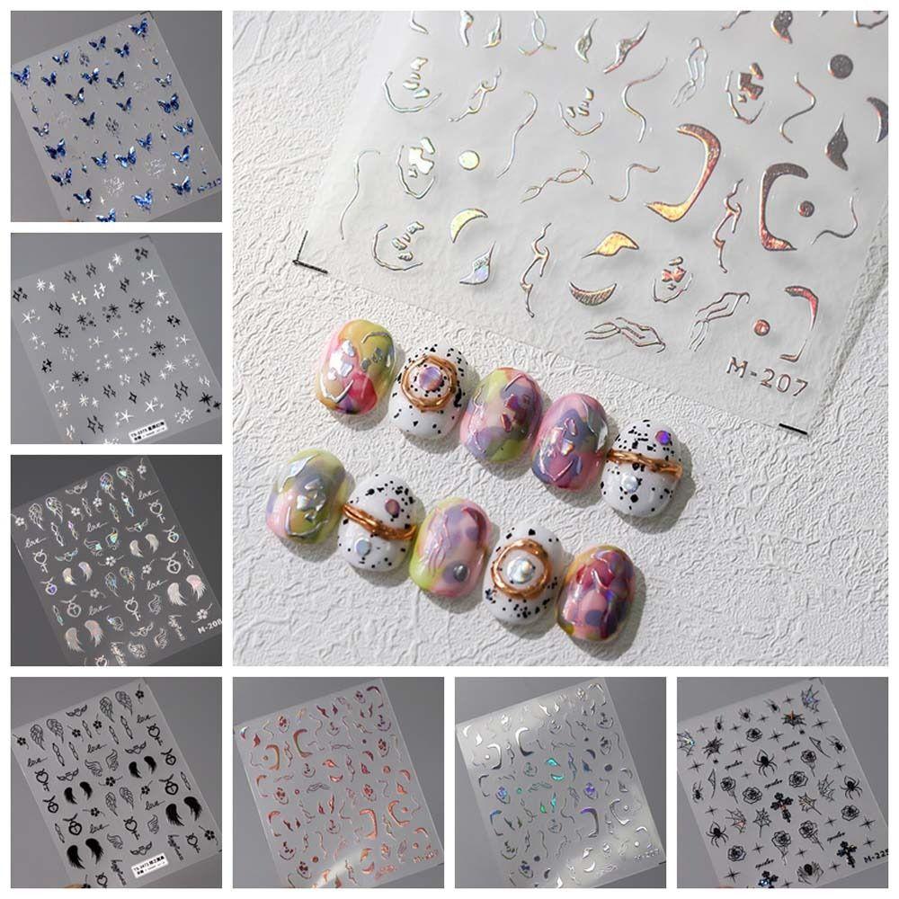 

Маникюрные украшения, наклейки для ногтей с бабочками, аксессуары для ногтей, украшения для ногтей со звездами для девочек