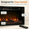 YODOLLA Recessed Electric Fire 37.2 Inch, 1500W Slim Fireplace Insert