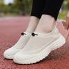 Women Lightweight Breathable Flyknit Mesh Slip On Casual Sports Shoes Thick Sole Non Slip Flexible Walking Sneakers