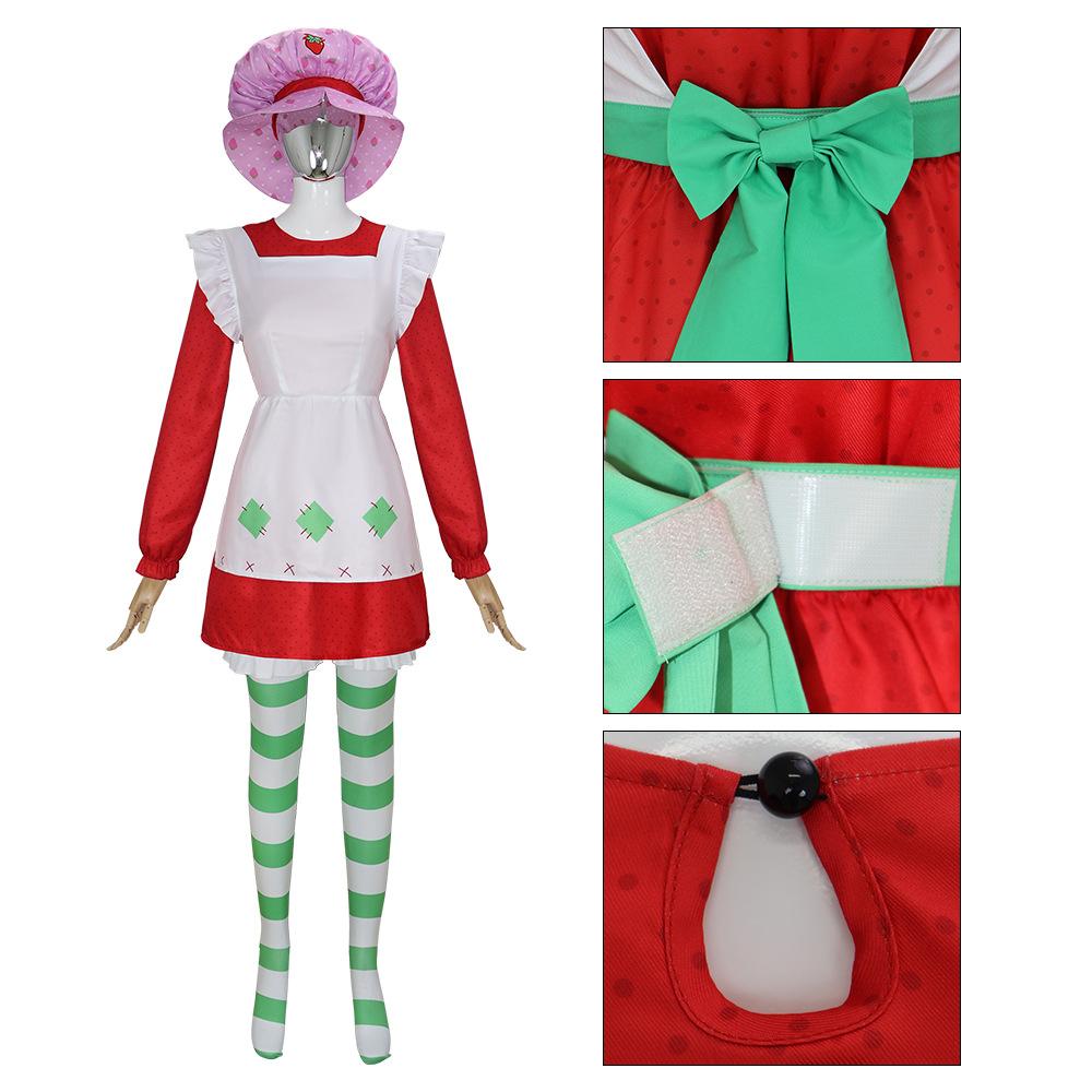 Anime Strawberry Shortcake Cosplay Costume 1980 Classic Suit Women The World Of Strawberry Shortcake Halloween Fancy Dress