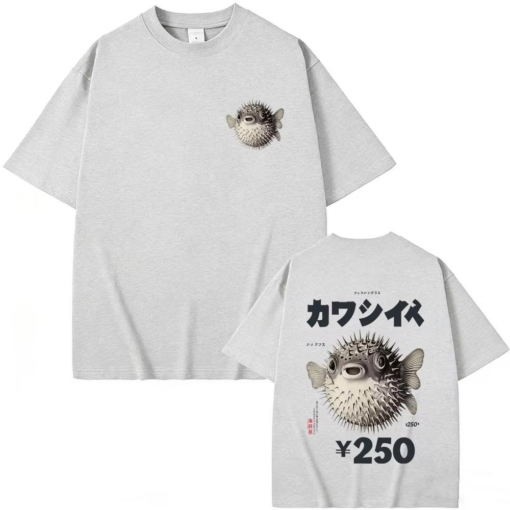 

Fish Ramen Graphic T Shirts Men Women Funny Vintage Japanese Style T-shirt Man Short Sleeve T-shirt 3XL