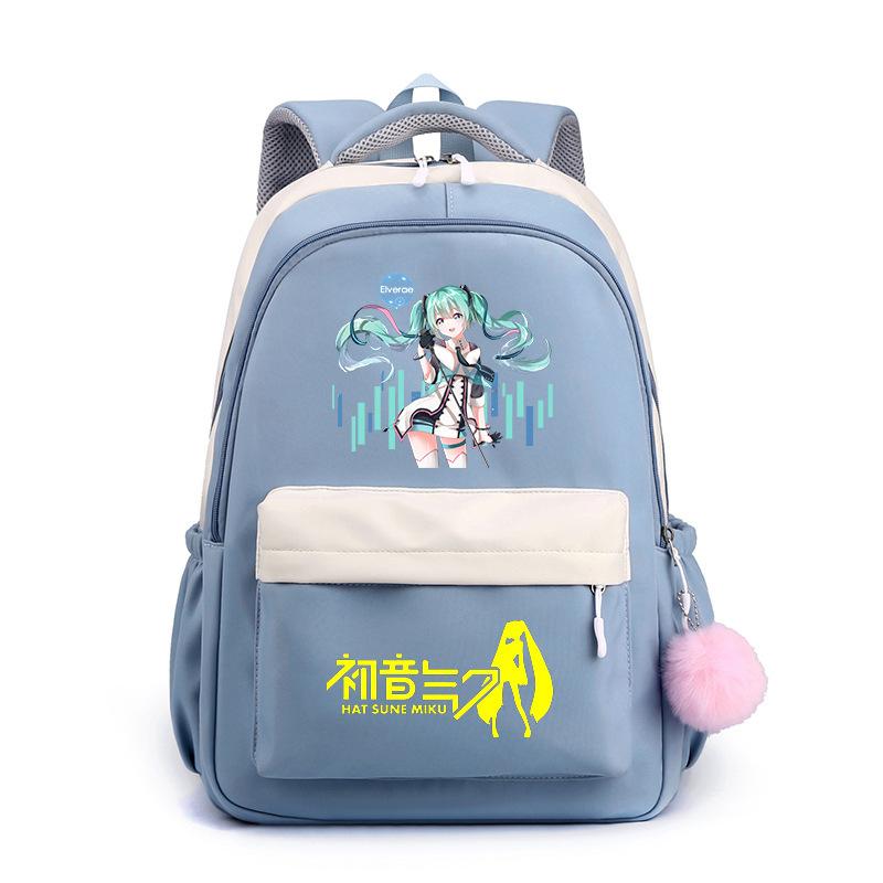 Anime Peripheral Hatsune Future School Bag Backpack Cartoon Backpack Candy Color Large Capacity Student School Bag Stationery