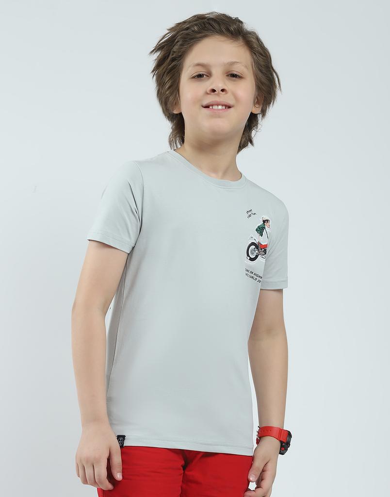 Monte Carlo Boy's Regular Fit Printed Half Sleeve T-Shirt