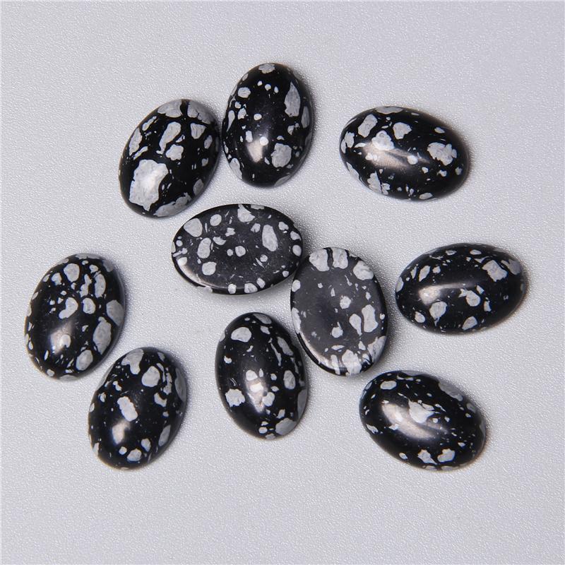 5pc Natural Stone Cabochon Oval Charm Egg Shape Flatback Stone Loose Cabochon for DIY Jewerly Ring Necklace Bracelet Accessories