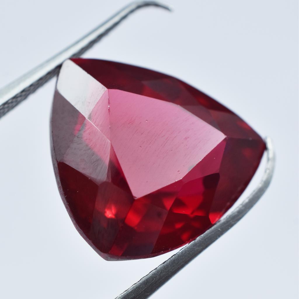 Natural Red Ruby Loose Gemstone 11.05 Ct Trillion Cut for Jewelry Making and Gem Collections