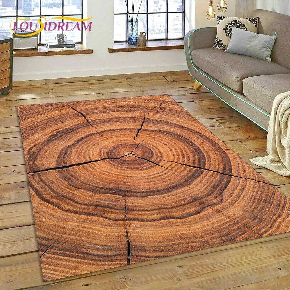 Color 3D Wood Grain Lines Carpet Rug for Bedroom Living Room Home Sofa Decoration,Children Game Large Decor Floor Mat Non-slip