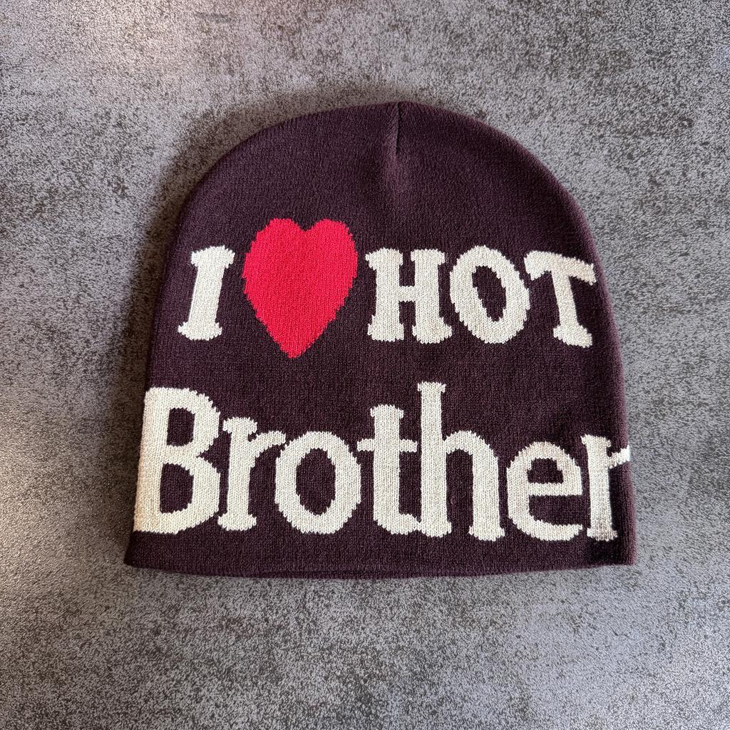 Fashion Heart Letter Pattern Neutral Warm Knitted Hat For Autumn Winter And