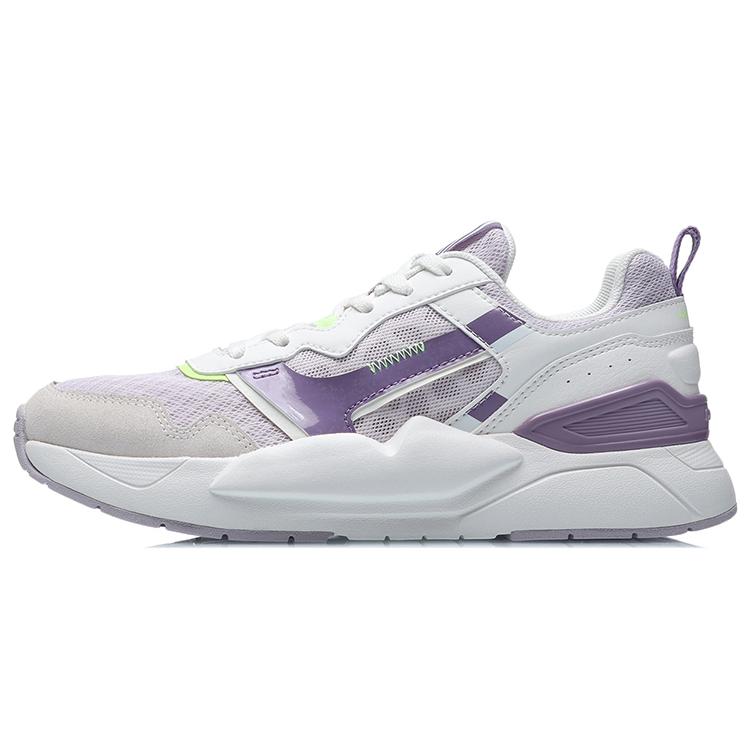 

New LiNing Breathable Low Top Running Shoes Women s White Purple AGCR074-1 35.5