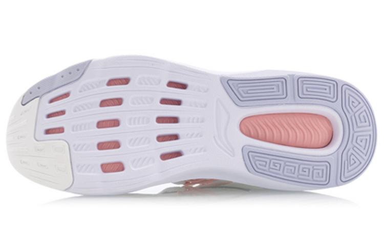 Li Ning Fire Cushioning Slip Resistant Abrasion Resistant Low top Sports Casual Shoes Women's White Pink AGLQ058-2