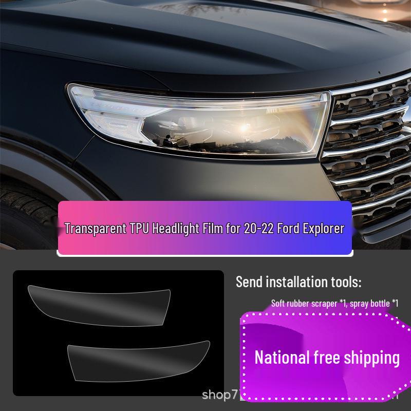 Ford Mondeo/Edge/Explorer Black Headlight & Clear Taillight Film - TPU