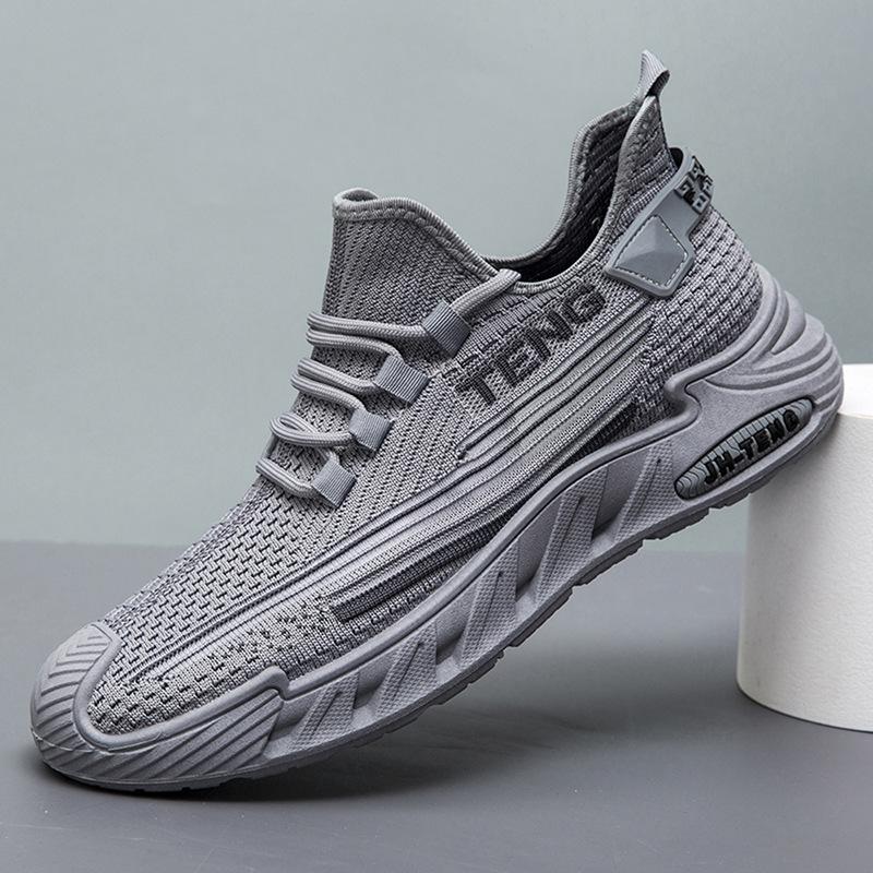 Buty męskie letnie oddychające cienkie buty z siateczki fly-woven męskie modne casualowe do biegania siateczkowe modne buty