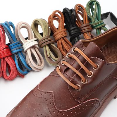 New High Quality Flat Shoelaces Solid Leather Shoe Laces Classic Multicolor Leisure Shoe Lace Outdoor Unisex Boots Shoelace