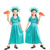 Halloween Costume Women Adult Goddess Dress Roman Greek Egyptian Cleopatra Long Gown Stage Performance Outfit