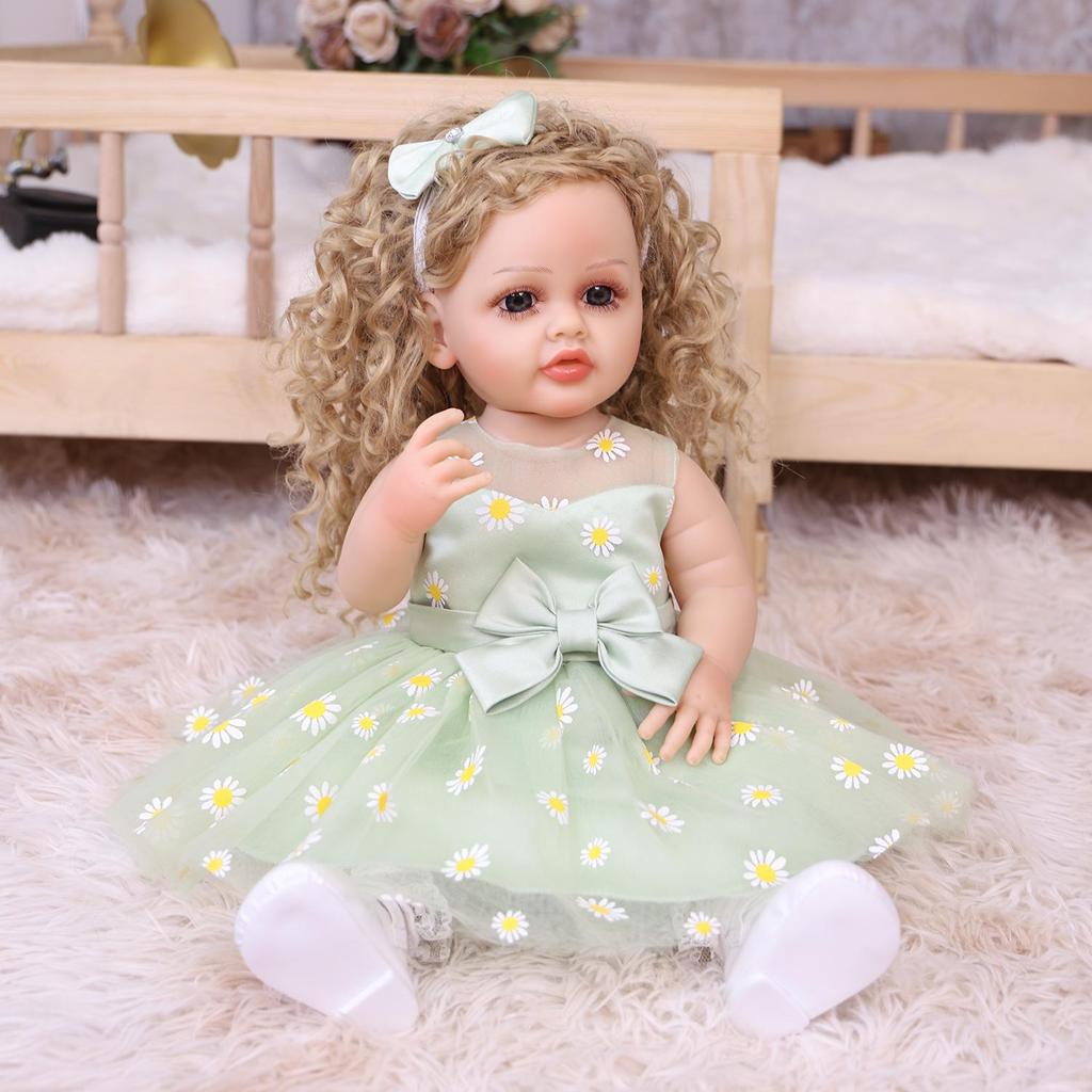 KEIUMI Moda Reborn Bebek Silikon Vinil 55 cm Çocuk Oyun Arkadaşları Erken Eğitici Kız Noel Doğum Günü Hediyeleri