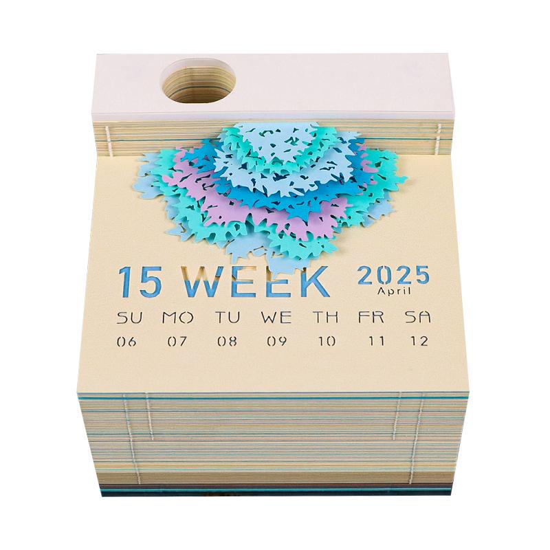 Szhhrxi 2026 3D Calendario Escritorio, Creative Notas De Bricolaje, Bloc Notas 3D Con Luz, Calendario Semanal 3D Bloc Notas, Tear Off Calendario De Mesa, Escultura De Papel Creativa (Búho