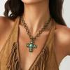 IngeSight.Z Vintage Large Jesus Cross Pendant Choker Necklace Women Punk Hollowout Metal Chunky Chain Neck Jewelry Accessories