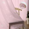 Christmas Snowflake Pink Yarn Curtain Window Tulle Curtains For Living Room Kitchen Sheer Window Treatments Voile Curtains