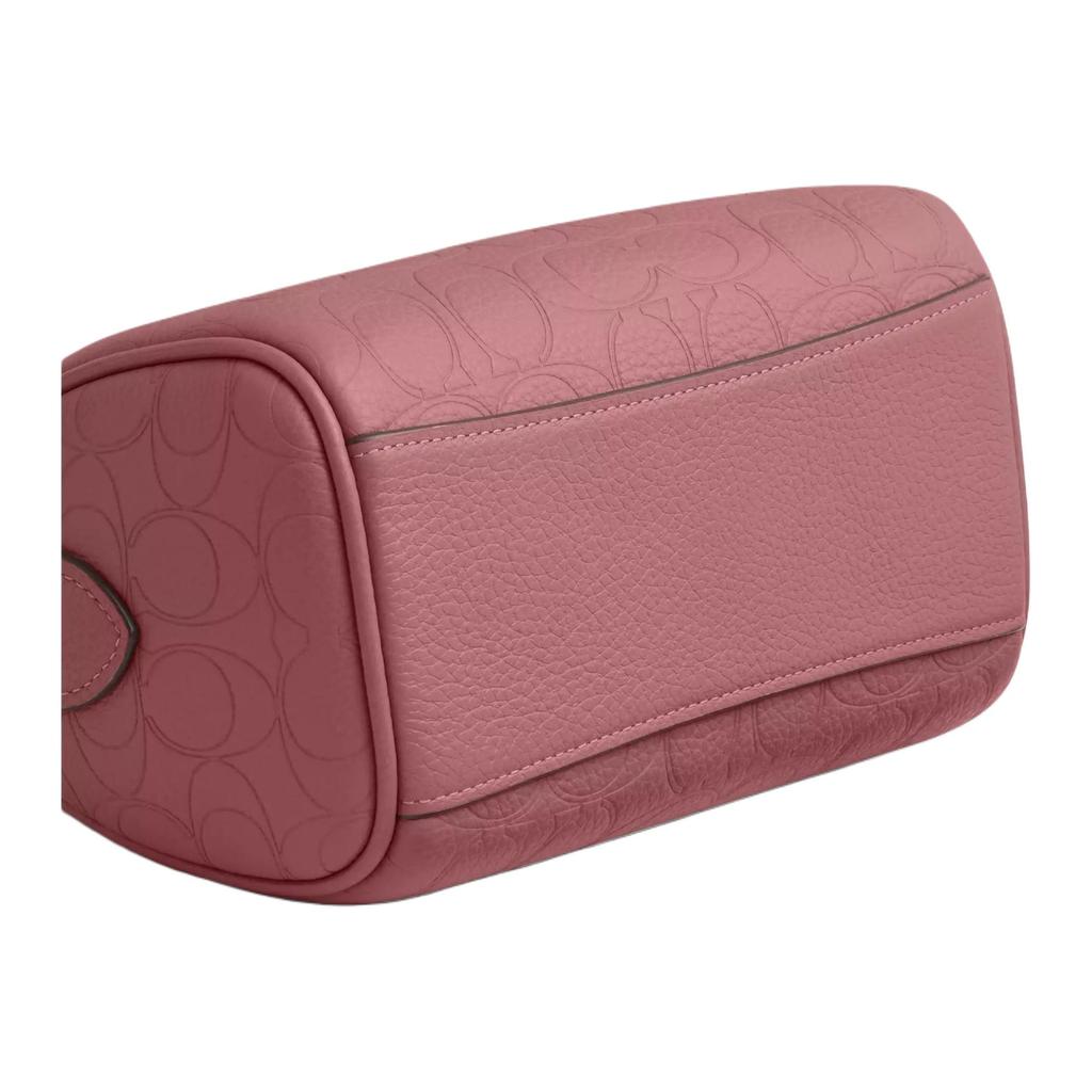 COACH Rowan Pebbled Leather Boston Bag, One Shoulder Handbag Mini Women's Pink CCF28-IMPEO