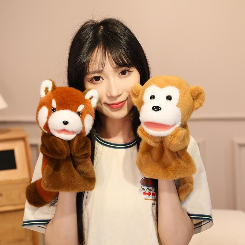 Cartoon Animal Capybara Raccoon Hand Puppet Parent-child Game Doll Lion Elephant Pig Appease Toys Birthday Gifts For Children