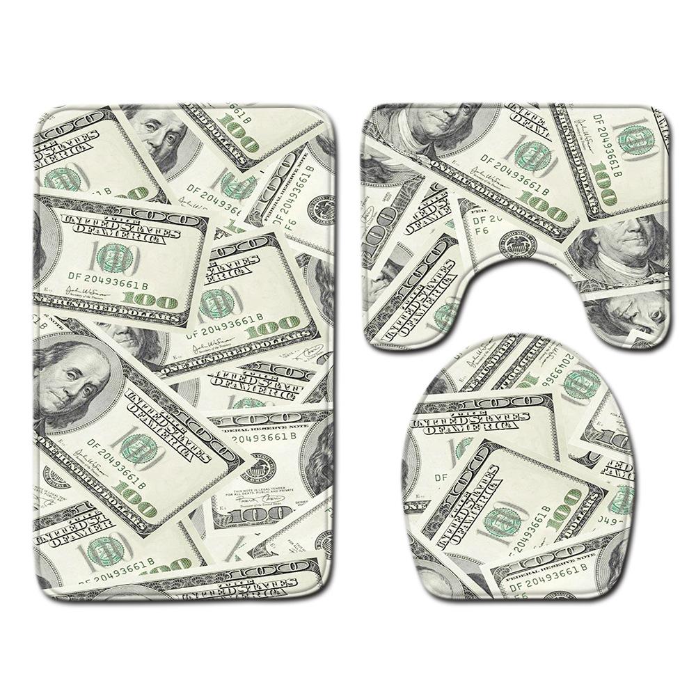 Covor de podea creativ din trei piese pentru toaletă, covor de ușă, covor de baie, covor de ușă moale antiderapant