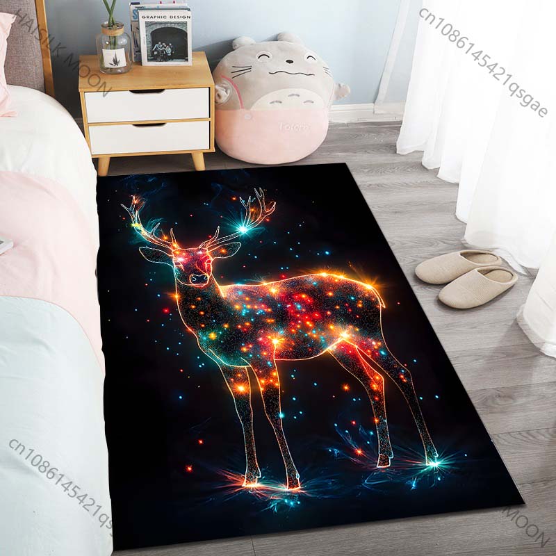 New Product Deer Made of Stars Carpet for Living Room Bedroom Bedside Floor Mat Cloakroom Children Playing Mat Area Rug