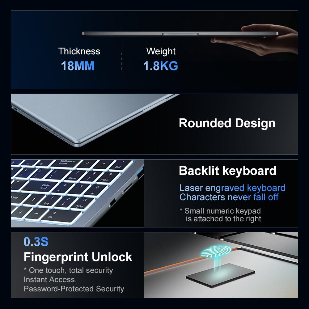 Notebook Ninkear N16 PRO 16'' 16 GB + 1 TB SSD Intel Core i7-12700H 2560x1600 Obnovovací frekvence 60 Hz