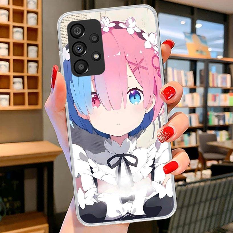 

R-Rem Re Zero Anime Phone Case For Samsung Galaxy A12 A22 A32 A52 A72 A02S Phone Case Note 20 Ultra 10 S10 Plus A51 A71 A50S A20 Samsung A10S