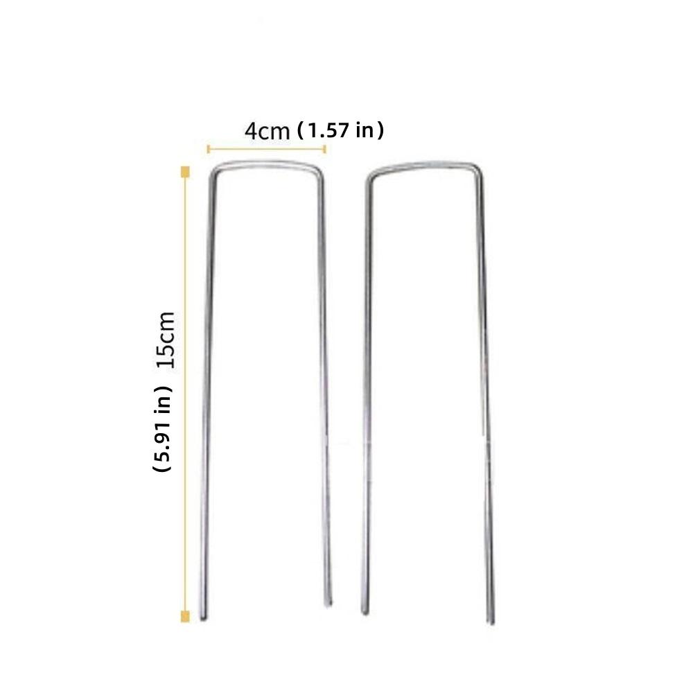 50 Garten-U-förmige Bodennägel, dick, 2,5 mm breit, 4 cm lang, 10 cm große U-förmige Bodennägel