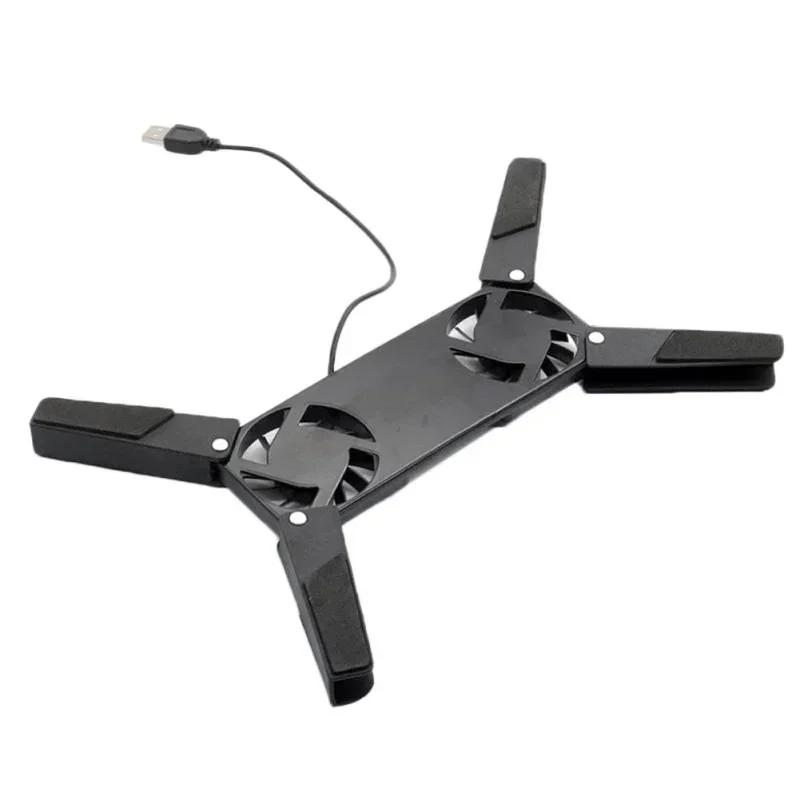 1PCS Air-cooling Laptop Cooler Laptop Cooling Pad USB Powered Cooling Dock Bracket Stand Dual Fan for PC Fan Gaming Accessory чёрный