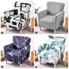 1PC Printing Tub Club Armchair Cover Stretch Sloping Arm Back Slipcover Soft Single Small Chair Seater Sofa Covers for Home Club