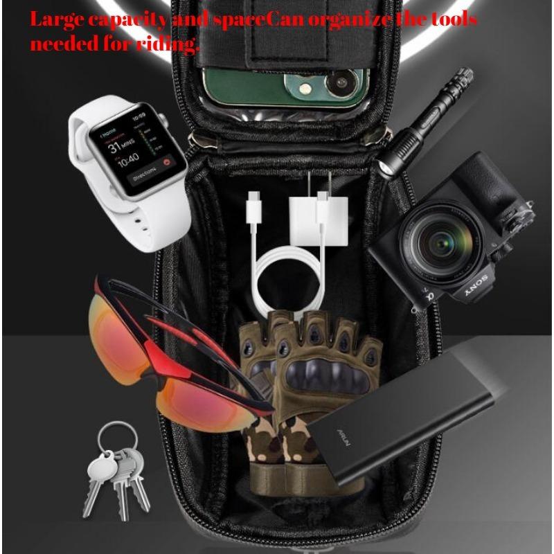 1pc New Bike Bag Bike Mountain Bag Cell Phone Touch Screen Waterproof Storage Bag Removable Bag
