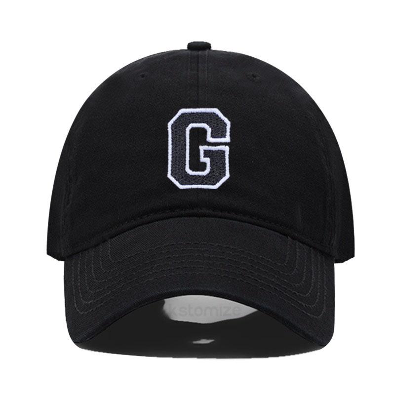 

Initial Letter A-Z Embroider Baseball Cap For Men Womne High Quality Soft Cotton Fashion Team Sport Visors Snapback Caps Black Hat