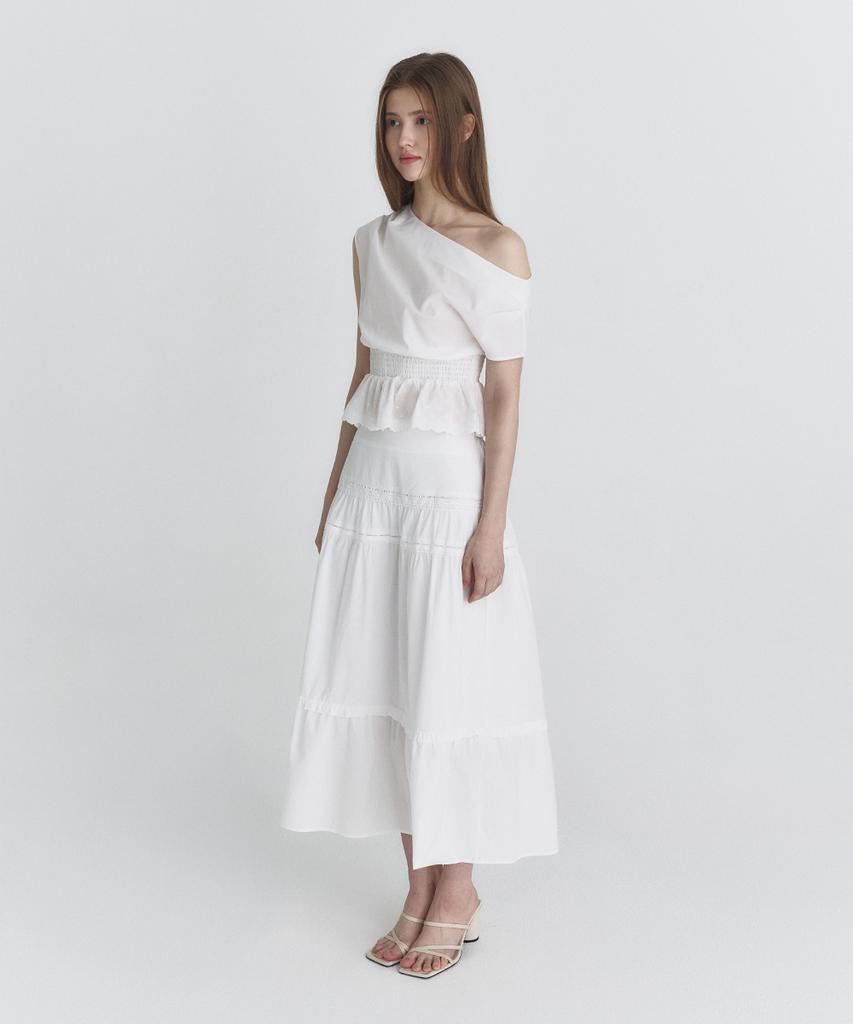 Not Your Rose Lace Tiered Long Skirt (Ivory)