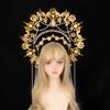 Exaggerated Oversized Sun Goddess Angel KC Halo Crown Queen Headpiece Gold  Baroque Pearl Tiara  Lolita Headband for Photo Prop