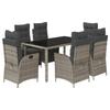 VidaXL Ensemble à Manger de Jardin avec Coussins 7 pcs, Table et Chaises avec Dossier Réglable, Meubles d'Extérieur, 3213329
