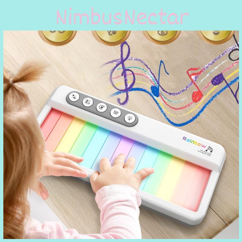 Multifunctional Children's Electronic Piano With Rainbow Lights Colorful Music Box For Babies