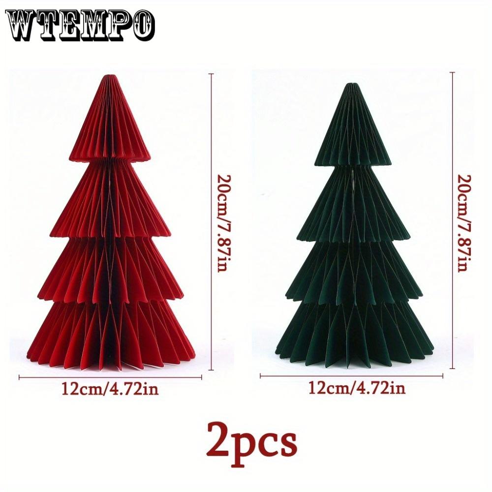 2 piezas Árbol de Navidad de Papel Árbol de Navidad de Panal Árbol de Navidad 3D Centro de Mesa de Panal Navideño Decoraciones para Fiesta de Navidad Árboles de Papel