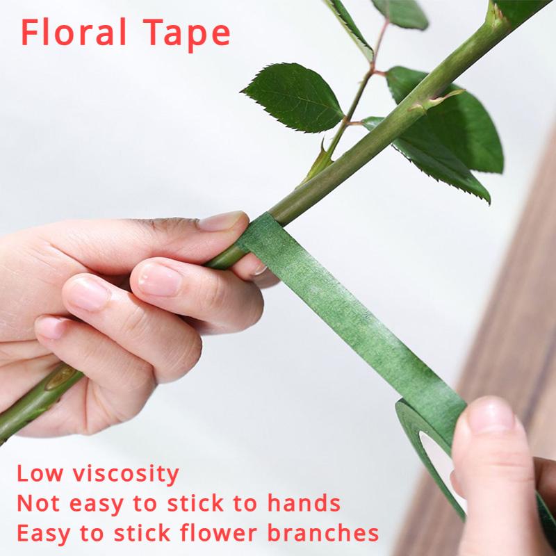 Floral Tape Crumpled Paper DIY Gardening Flower Pole Winding Handmade Packaging Materials Dark Green Fruit Green Coffee Color
