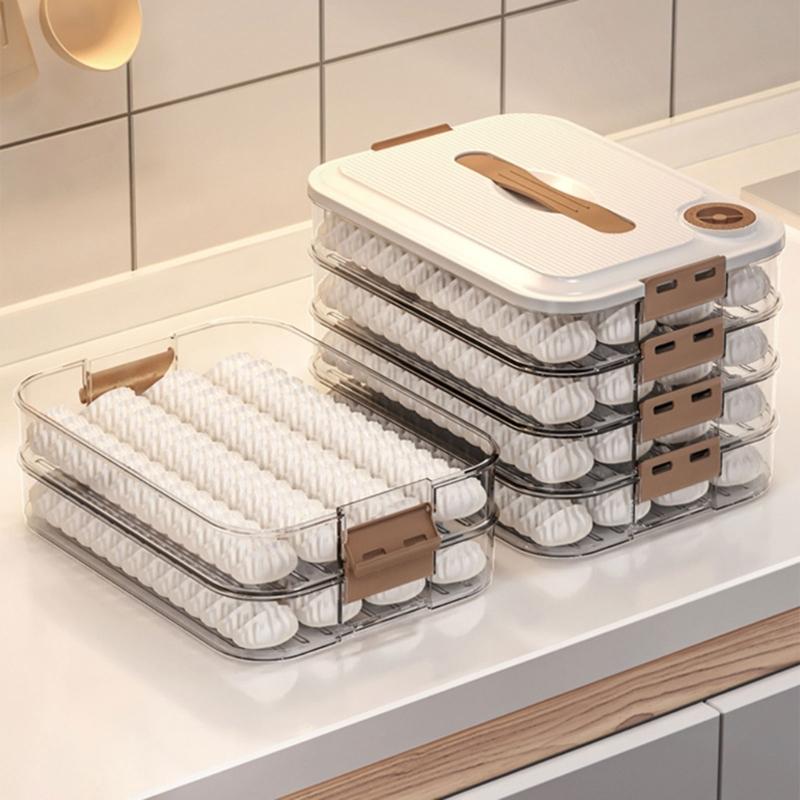 Mehrschichtige Knödel-Aufbewahrungsbox mit Deckel, Mehrzweck-Organizer für die Organisation von Wonton-Nudeln in der Küche