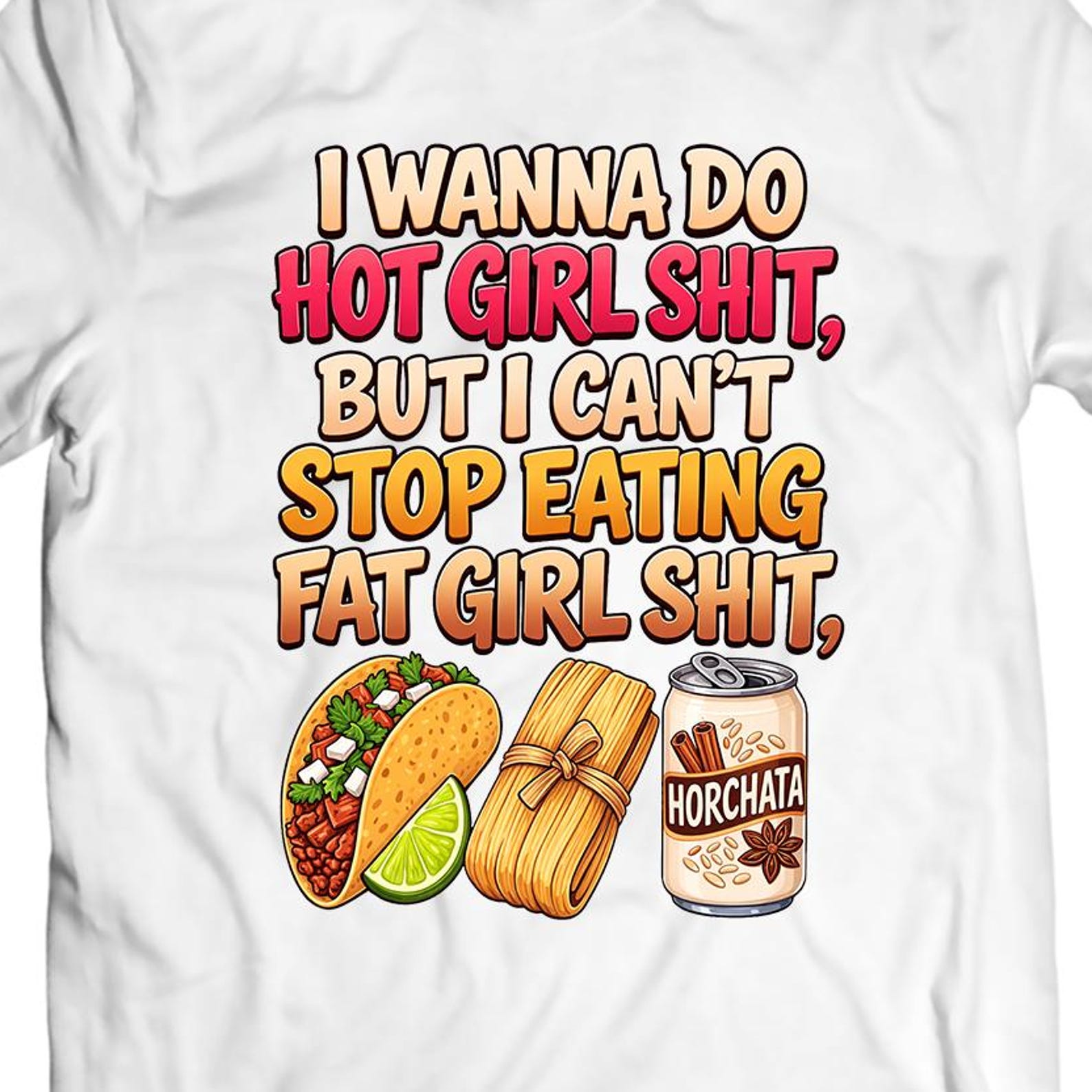 Funny Foodie Shirt, Taco Tamale Horchata Graphic Tee XL