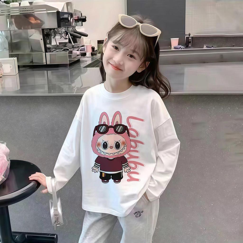 2025 Girls' Spring Long Sleeve Cotton T-Shirt for Kids