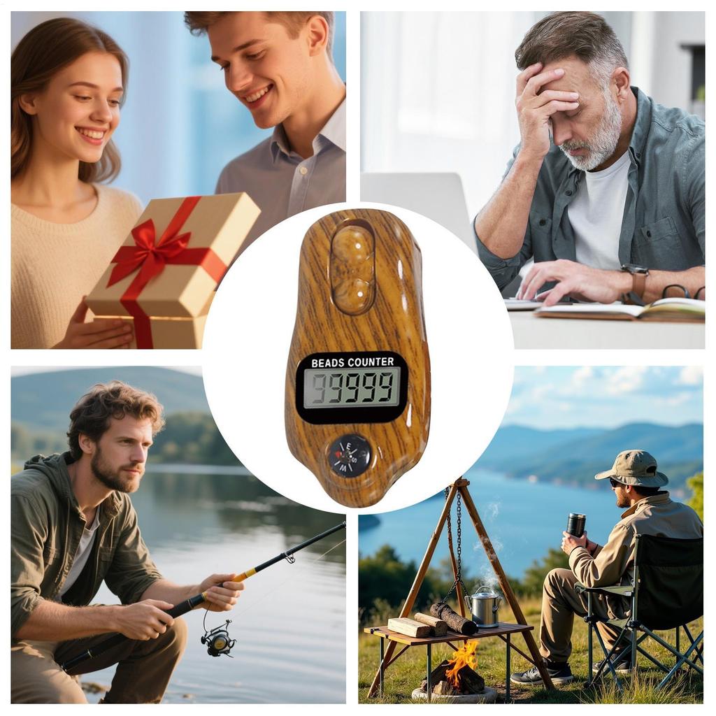 Finger Counter Clicker Adjustable Digital Beads Timer Handheld Digital Clicker Electrical Counter For Men Women Prayer