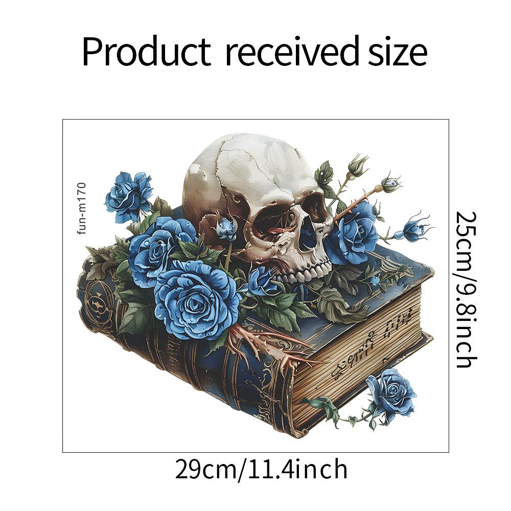 

Книги Череп Цветы Ванная комната Украшение ванной Декоративные наклейки для туалета 25*29CM/fun-m170